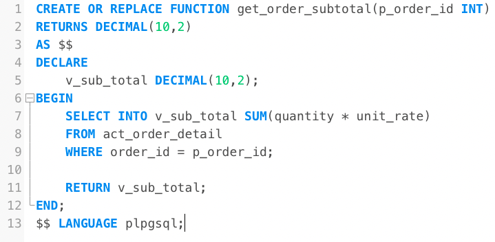 SQL PostgreSQL Database Function Tutorial in PostgreSQL